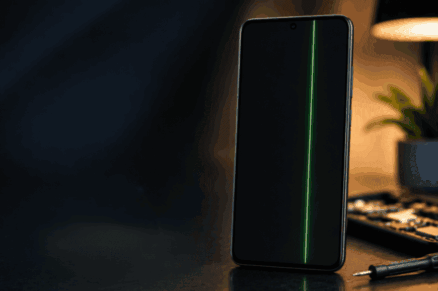 Green Line on Mobile Screen