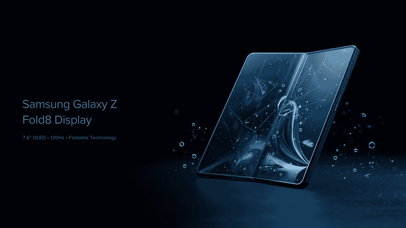 Samsung Galaxy Z Fold8 showing its 7.6-inch Dynamic AMOLED 2X foldable display